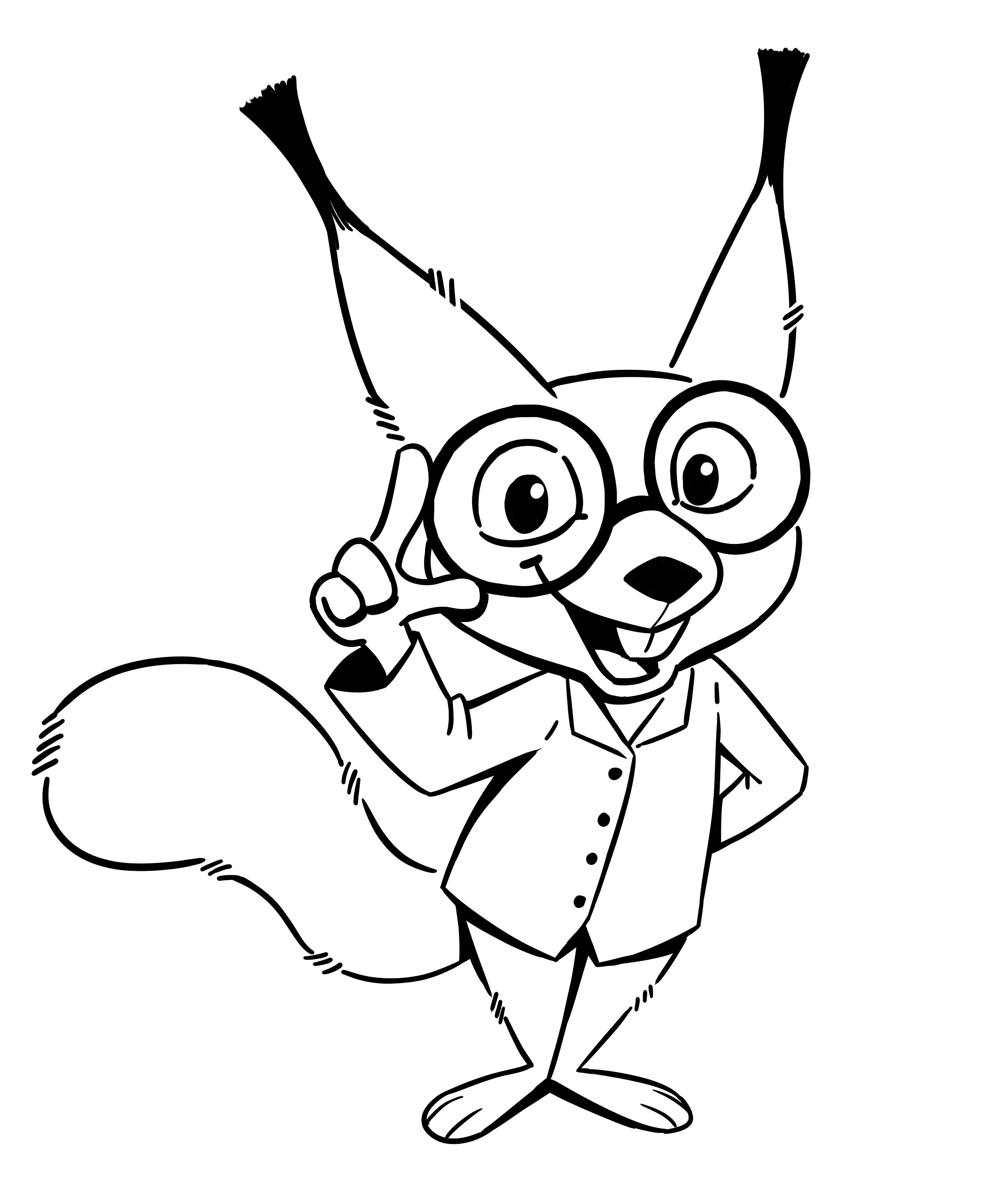 Ein freundliches, nerdiges Eichhörnchen